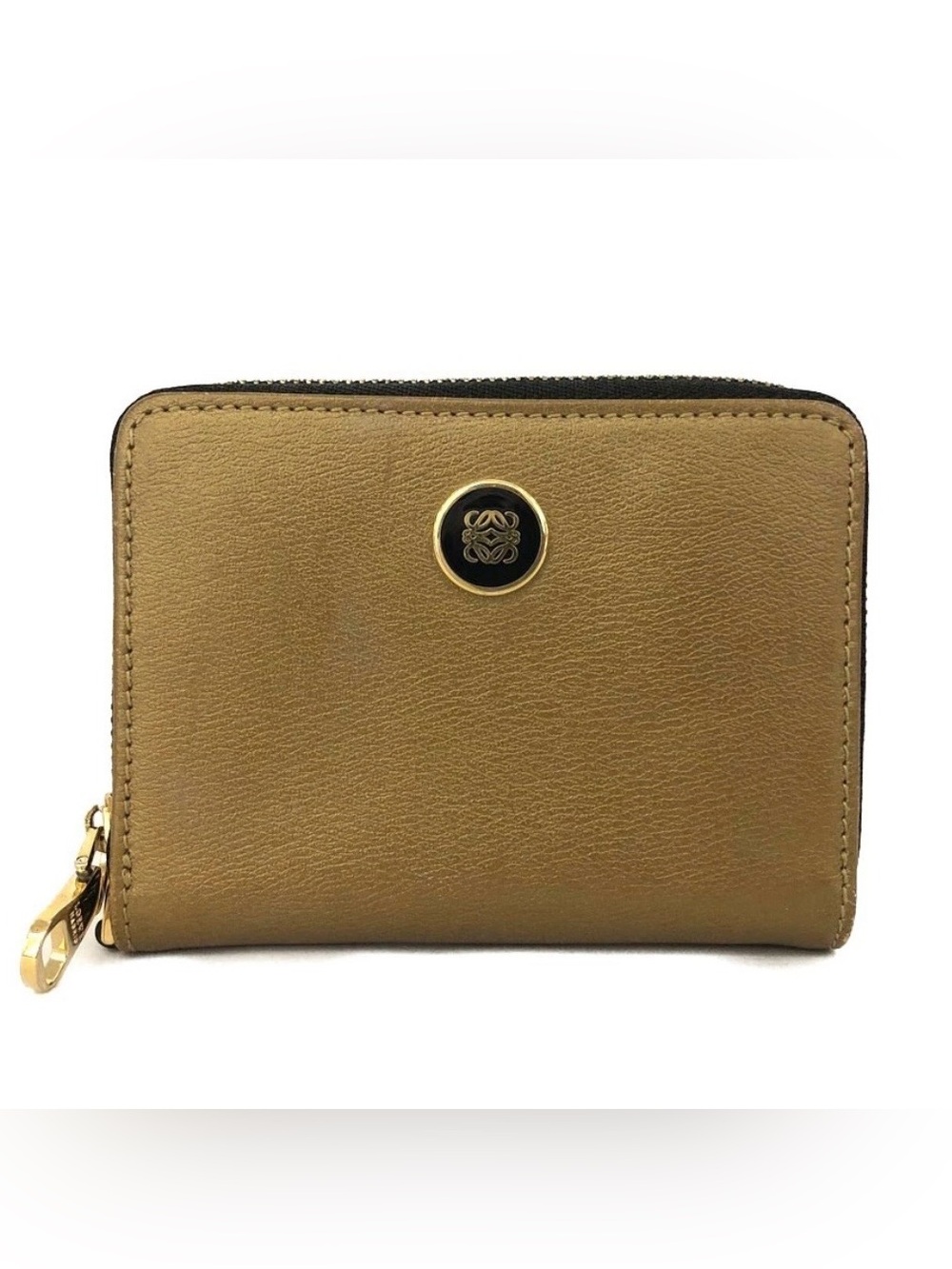 ✨🛍️ Loewe Metallic Gold Zip Around Wallet/Card Case/Key Holder